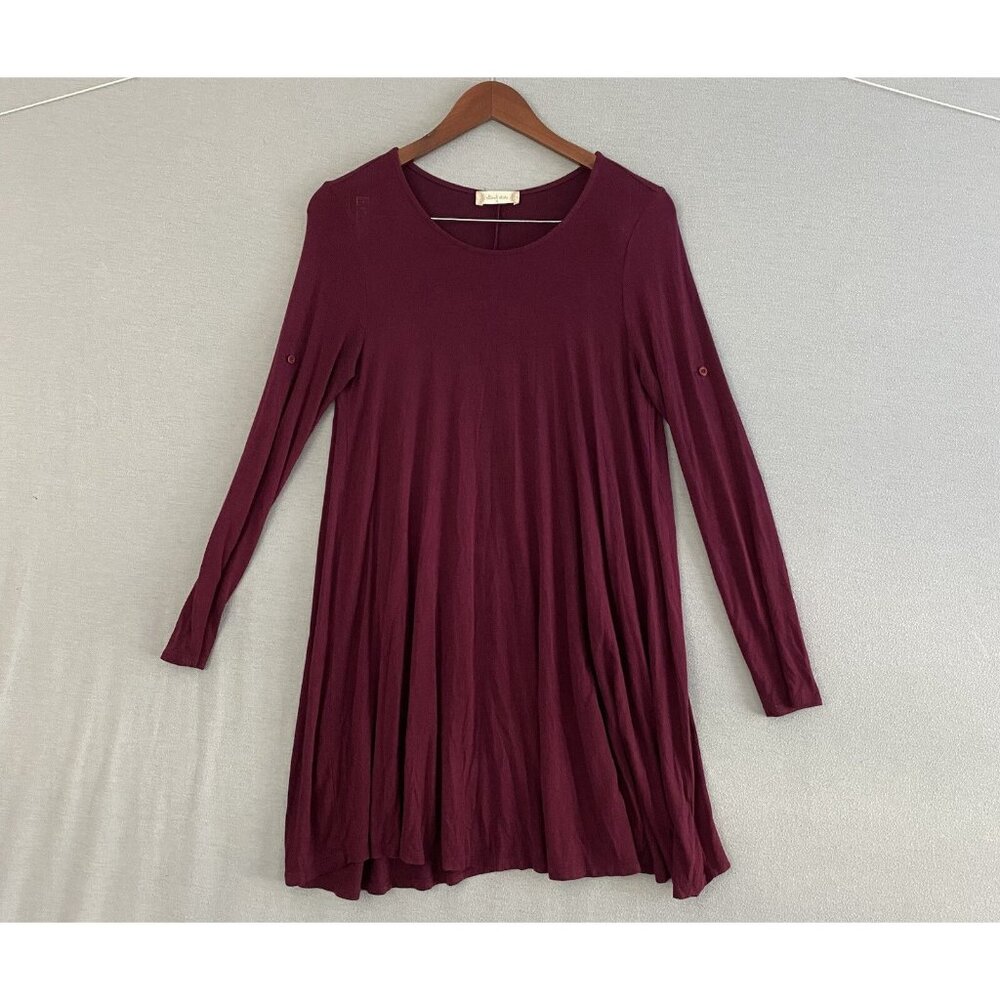 Alter’d State Women’s Dress Sz S Burgundy Adjustable Long Sleeve Simplistic Chic